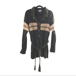 Surya Olive Green Long Sleeve Cardigan Sweater M